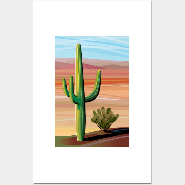 Saguaro Cactus in Sonora Desert Wall Art by charker